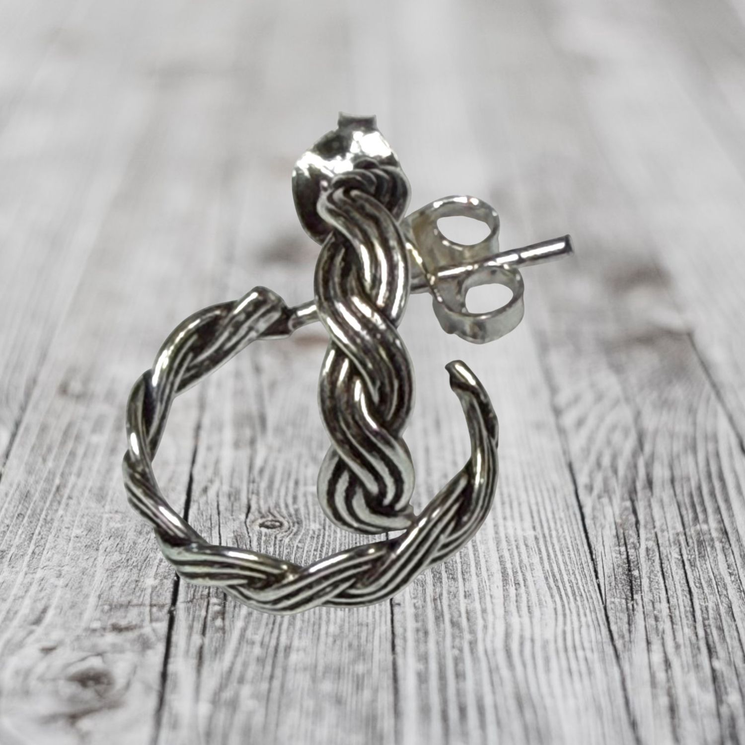 Weave Hoop Post Earrings