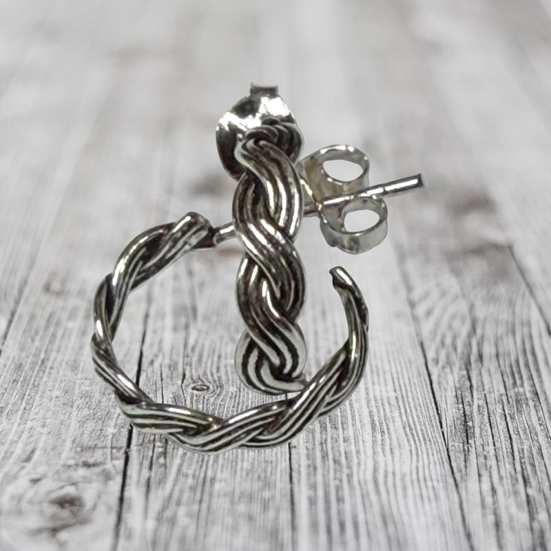 Weave Hoop Post Earrings