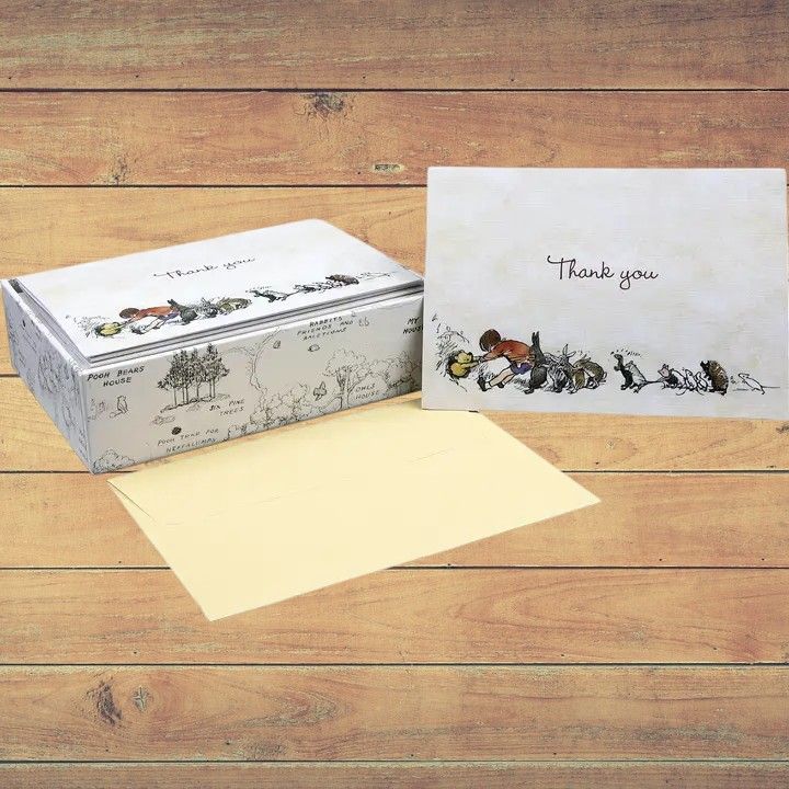 Pooh Bear Thank You Note 14 Boxed Card Set