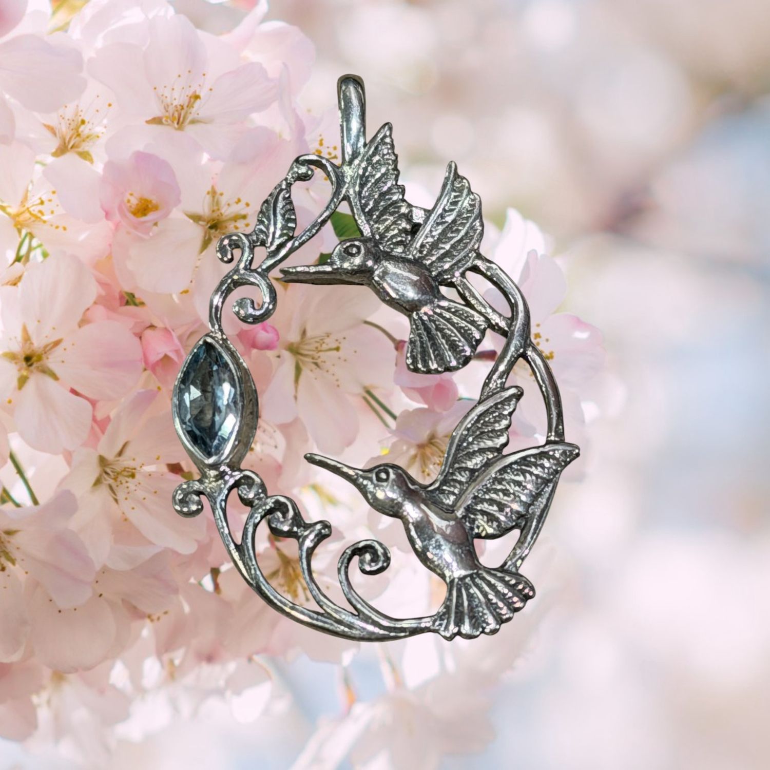 Hummingbird &amp; Gem Pendant