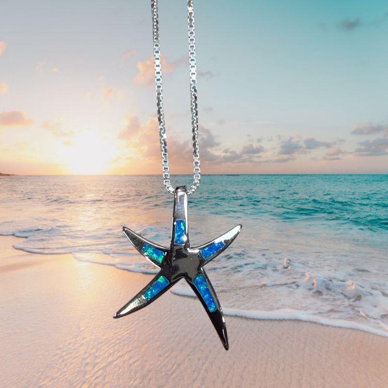Starfish Fire Opal Small Pendant