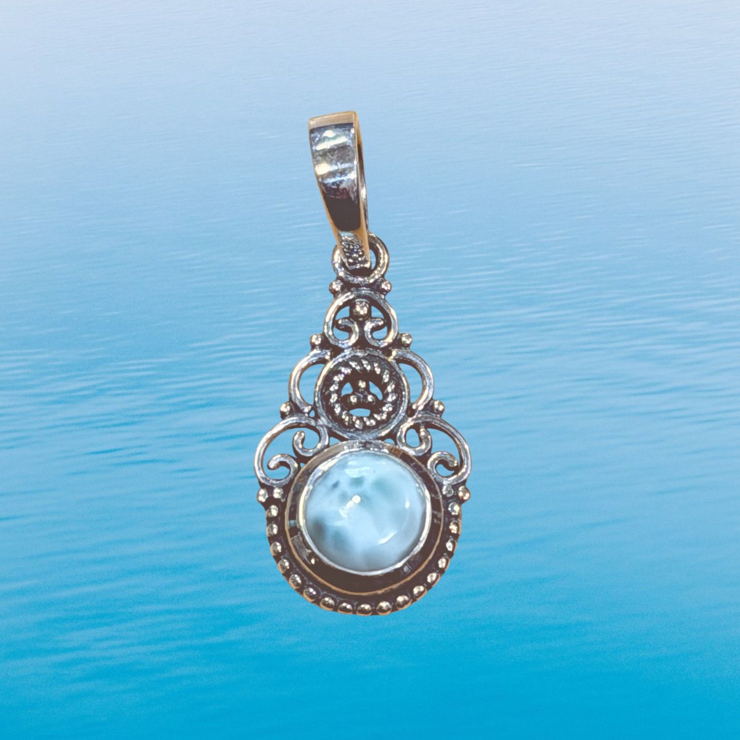 Larimar Filigree Petite Pendant