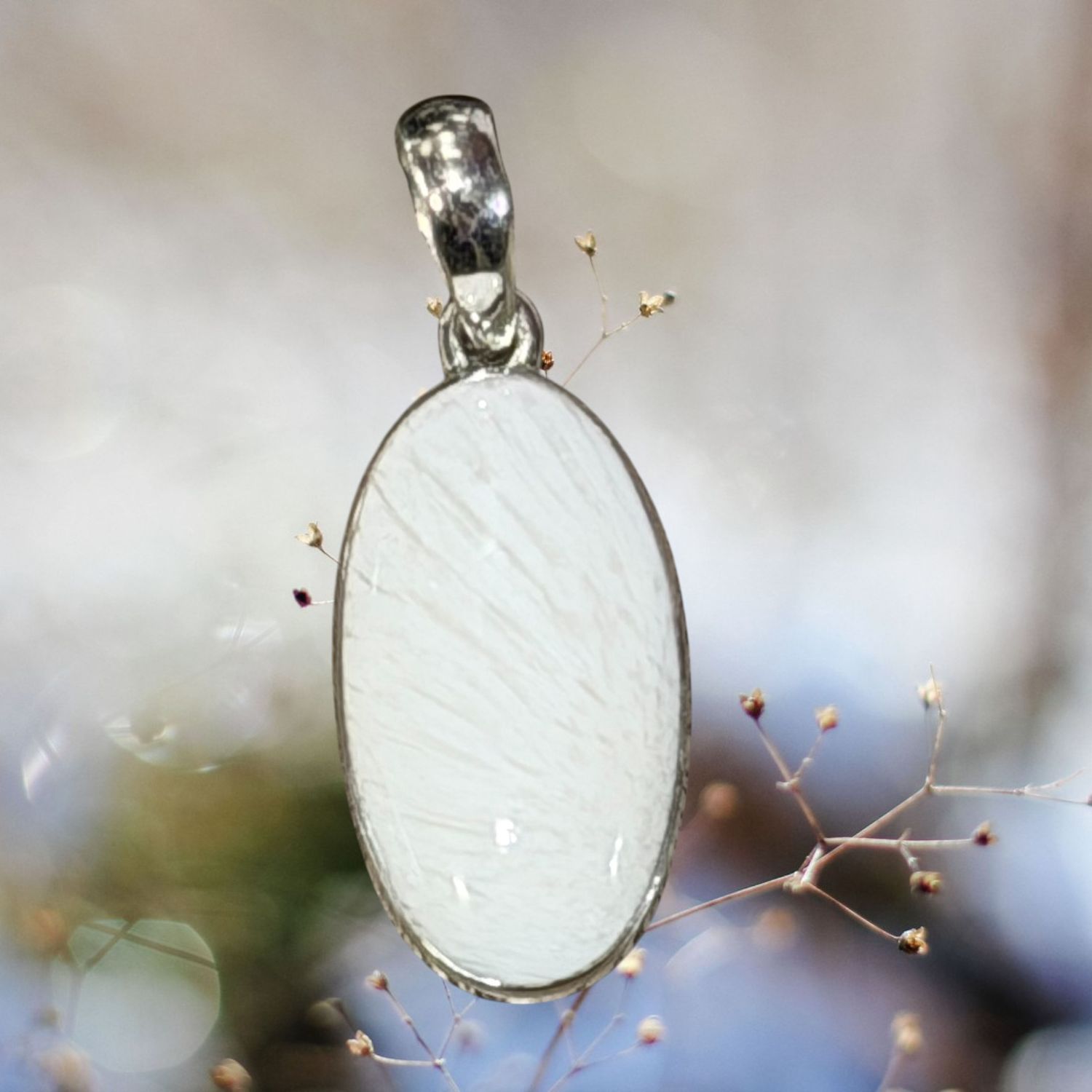 Scolecite Oval Pendant