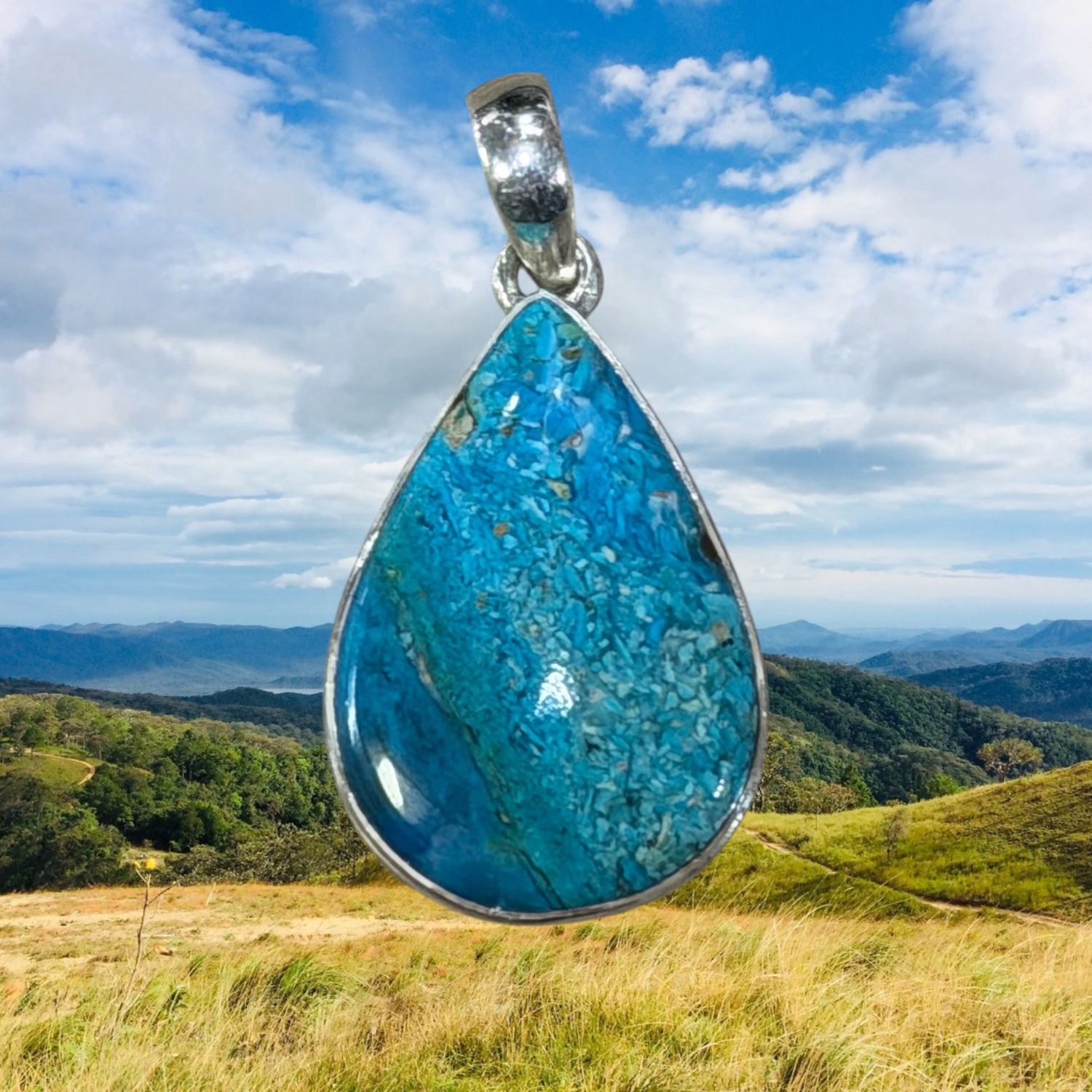 Blue Opalina Pendant