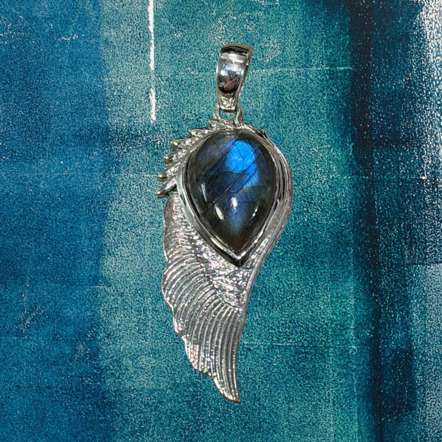 Labradorite Feather Pendant