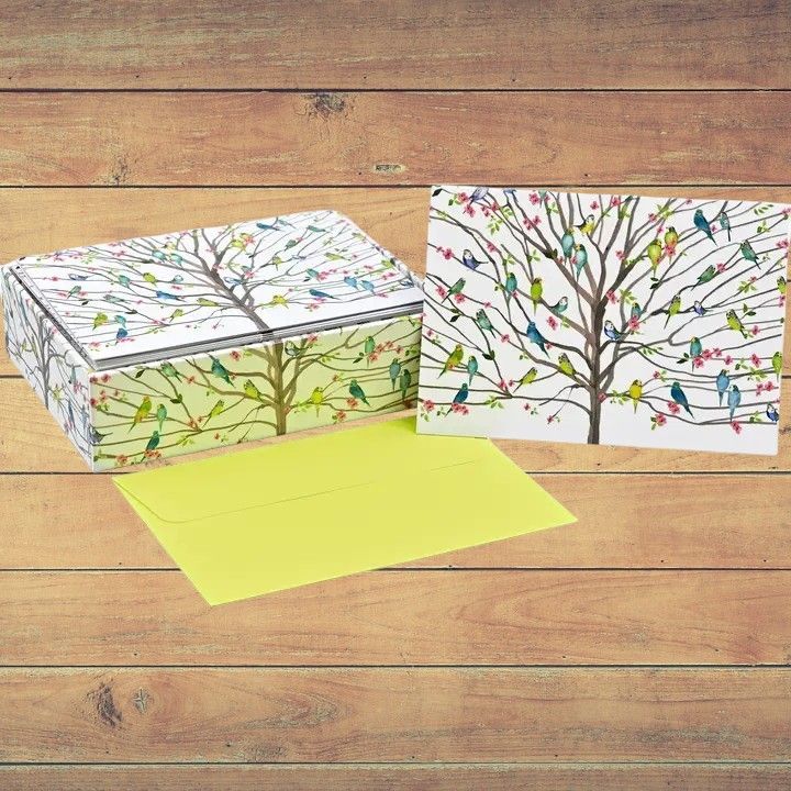 Tree of Budgies Note Cards