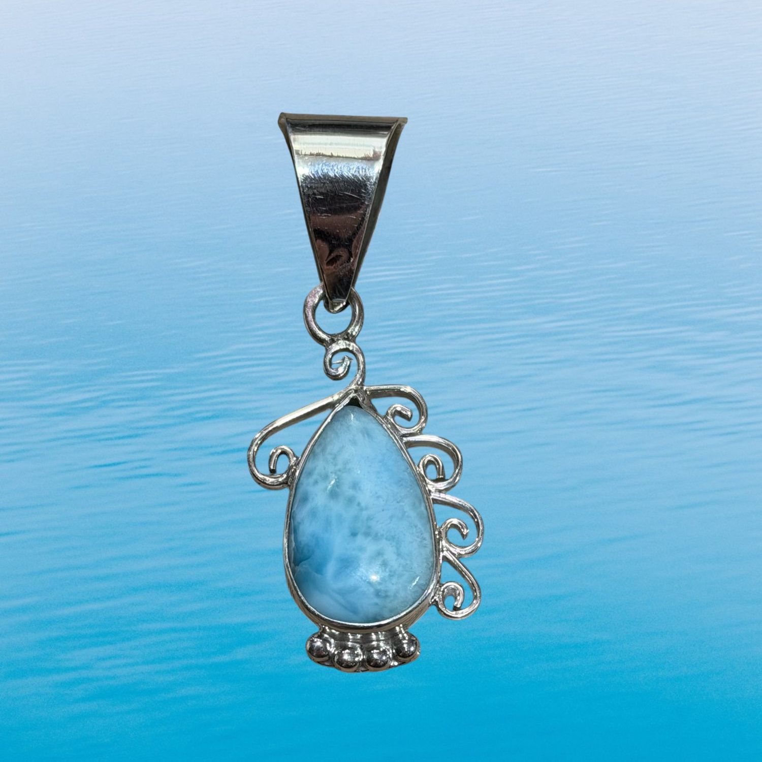 Larimar Side Swirl Pendant