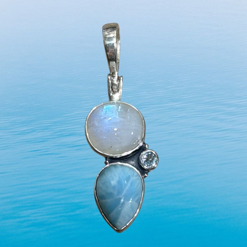 Moonstone &amp; Larimar Pendant