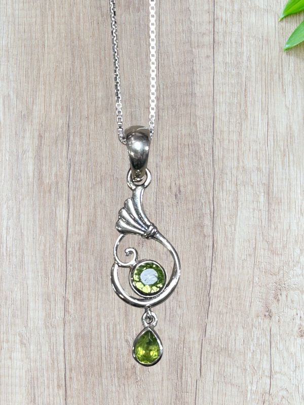 Peridot Swan Pendant