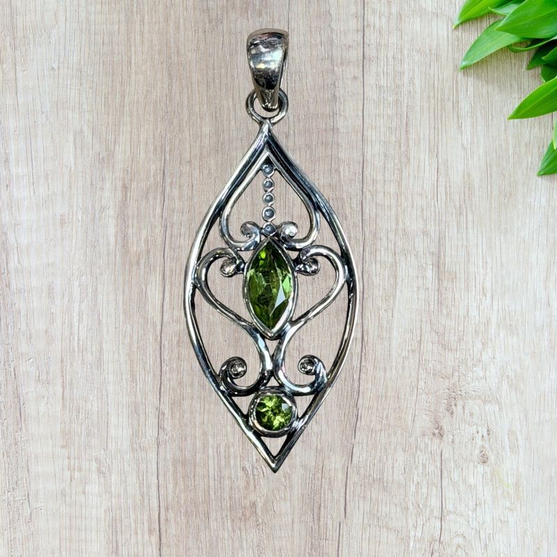 Peridot Shield Pendant