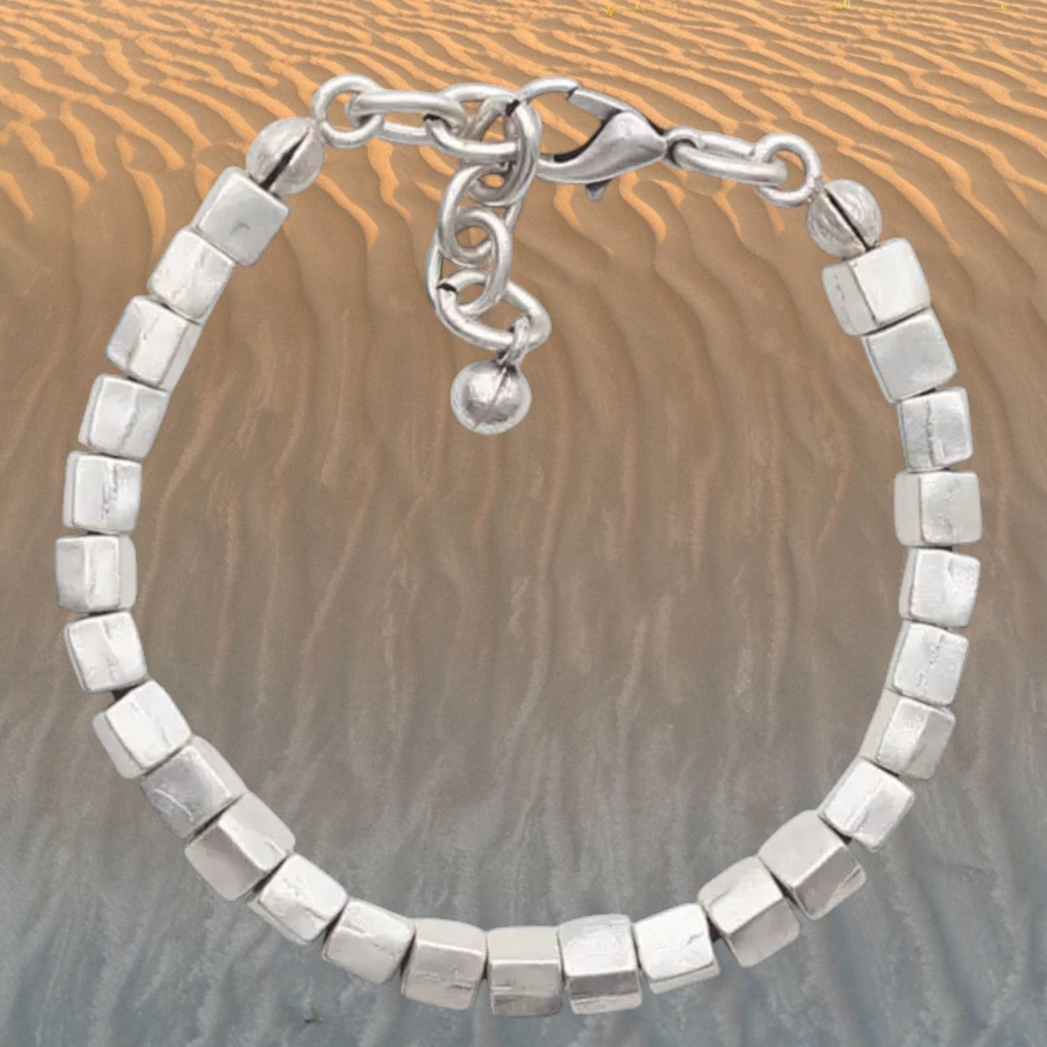 Square Links Pewter Bracelet