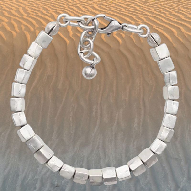 Square Links Pewter Bracelet