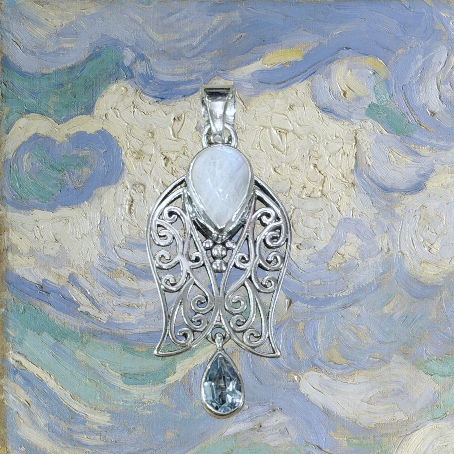 Moonstone Wings Pendant