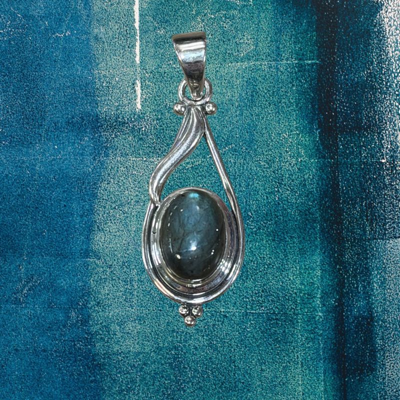 Labradorite Open Tear Pendant