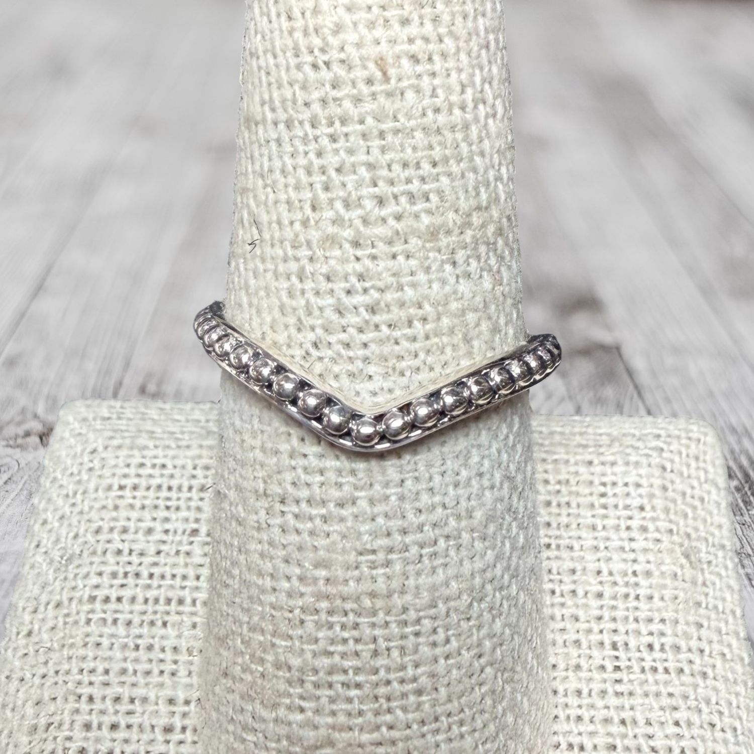 Dotted V Sterling Ring