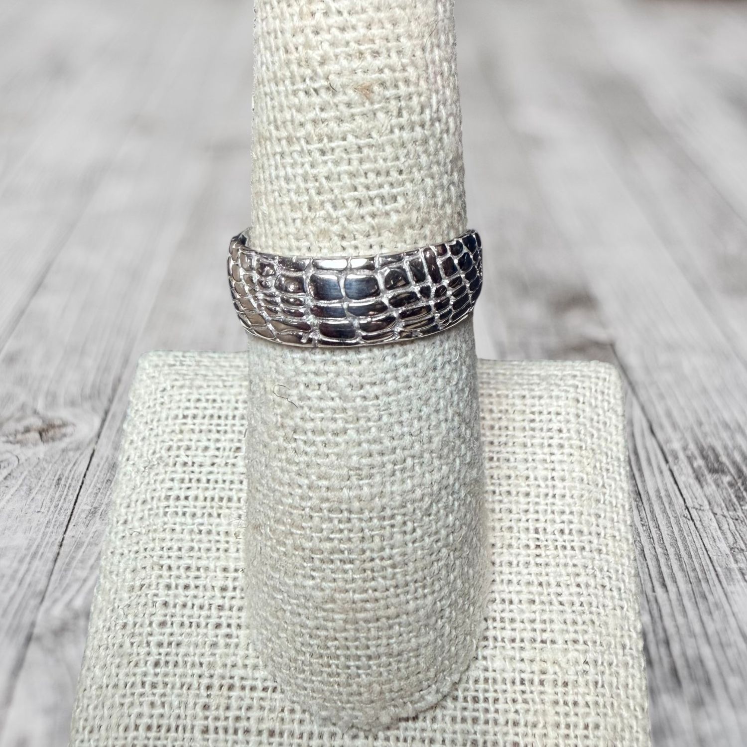 Snakeskin Sterling Band Ring