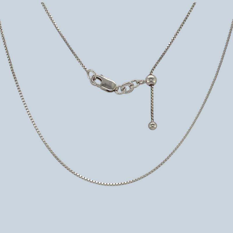 22" Sterling Adjustable Box Chain