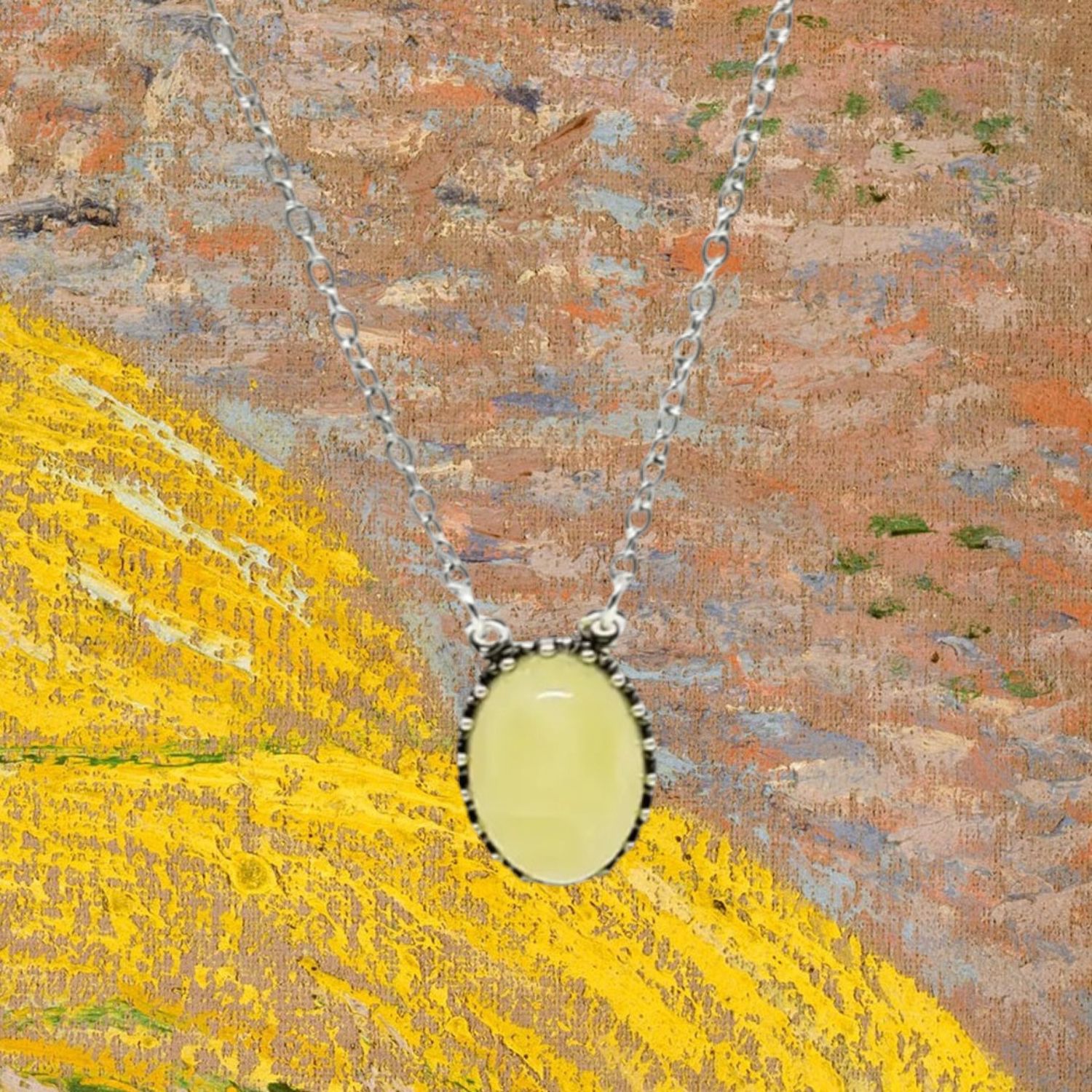 Oval Butterscotch Amber Necklace