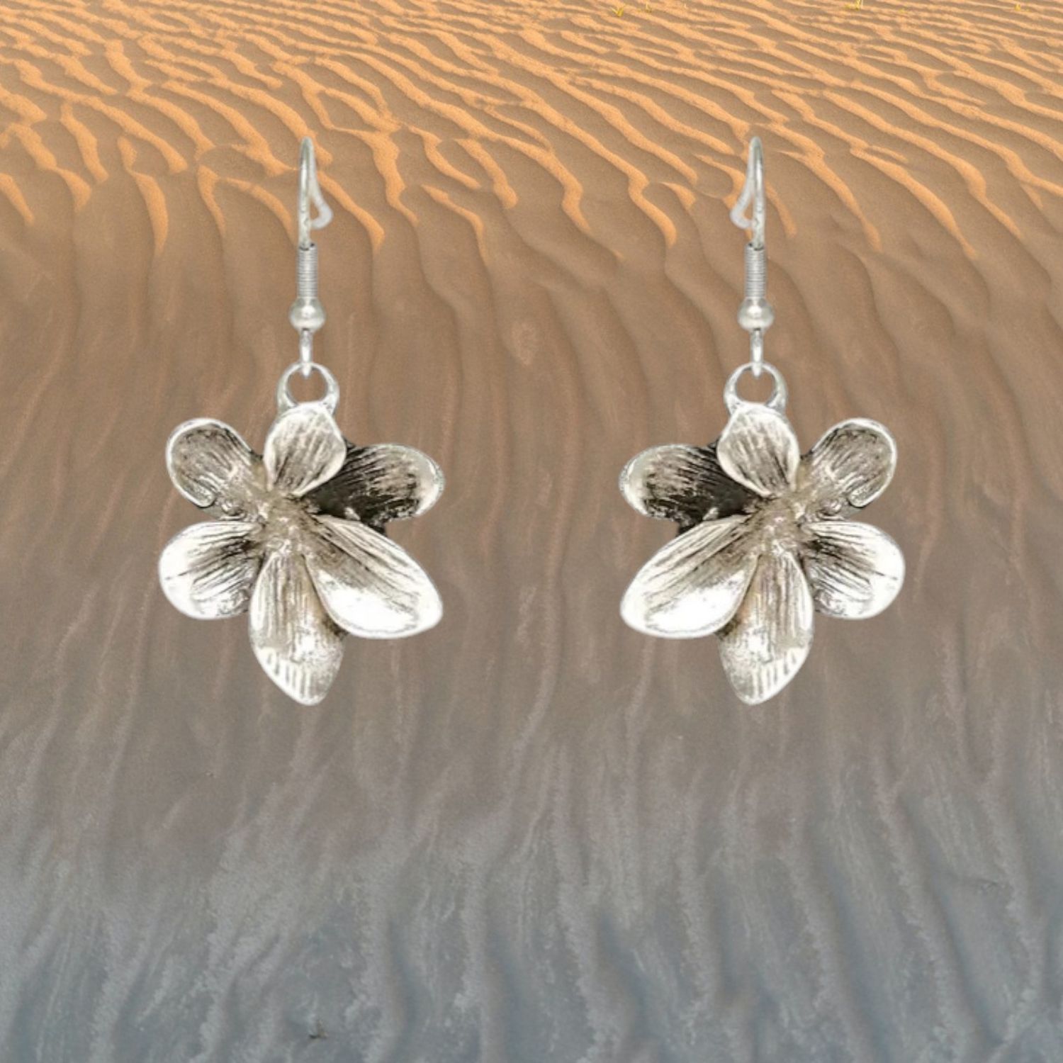 Flower Pewter Earrings