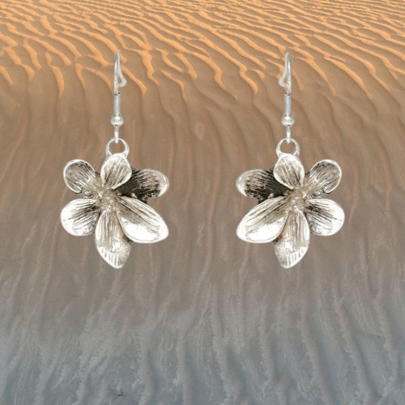 Flower Pewter Earrings