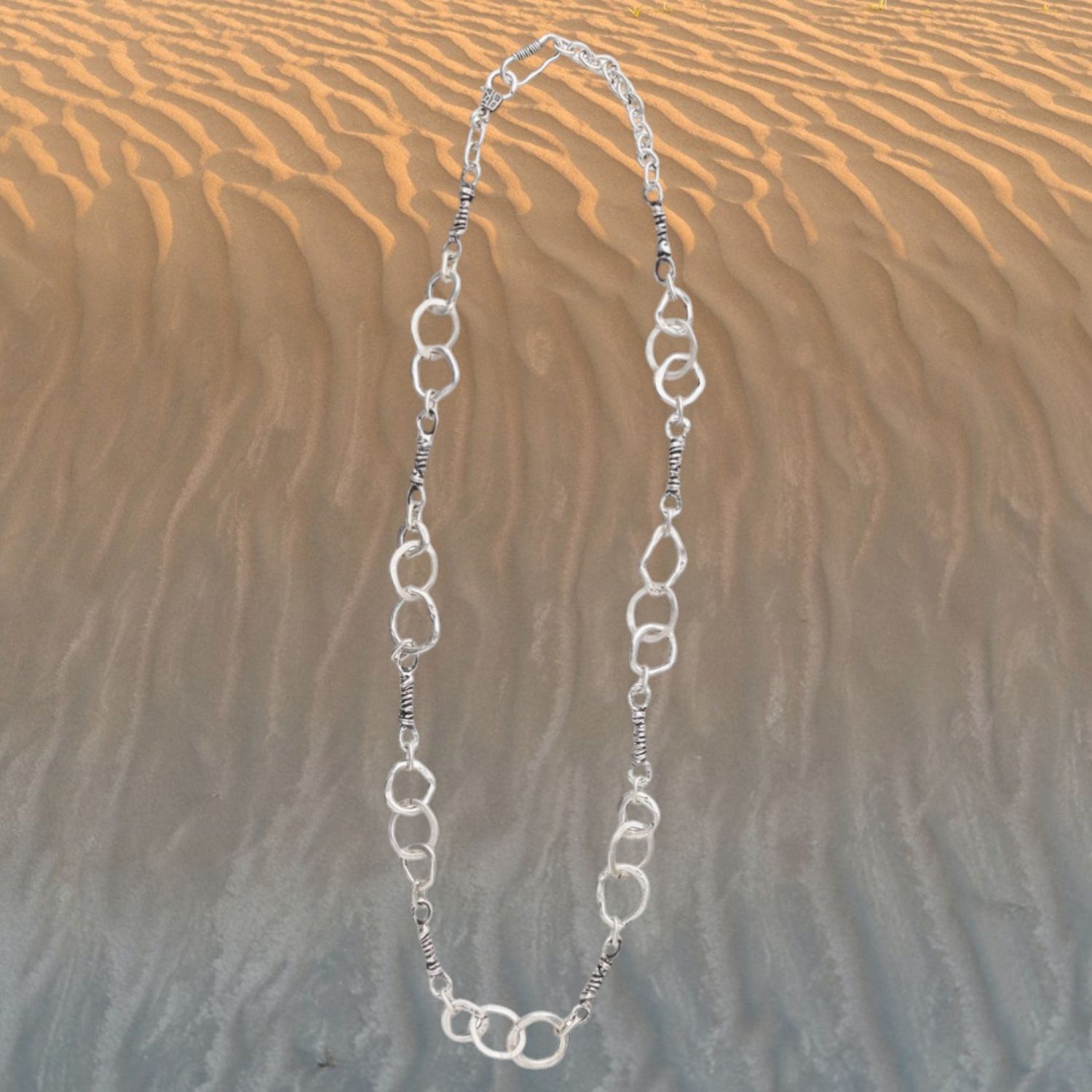 Multi Station 38" Pewter Necklace