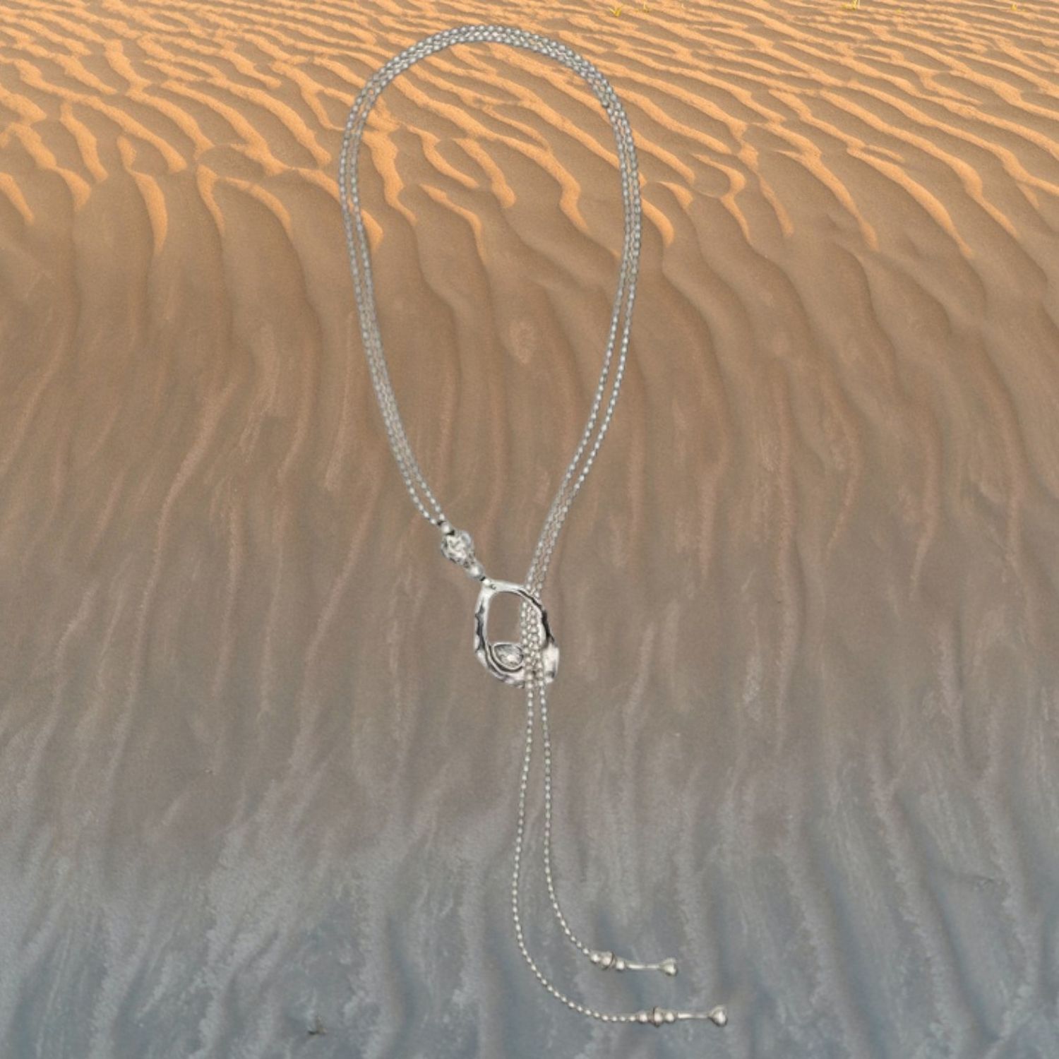 Raindrop Pewter Necklace