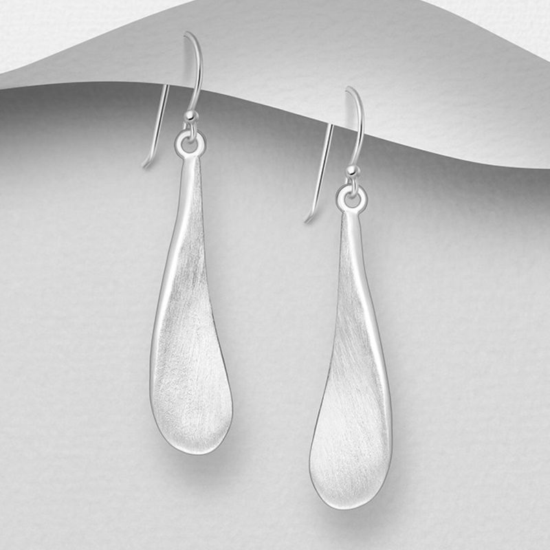 Matte Teardrop Sterling Earrings