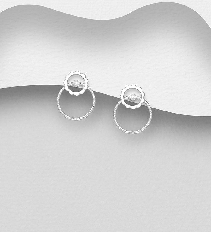Dainty Double Circle Sterling Earrings