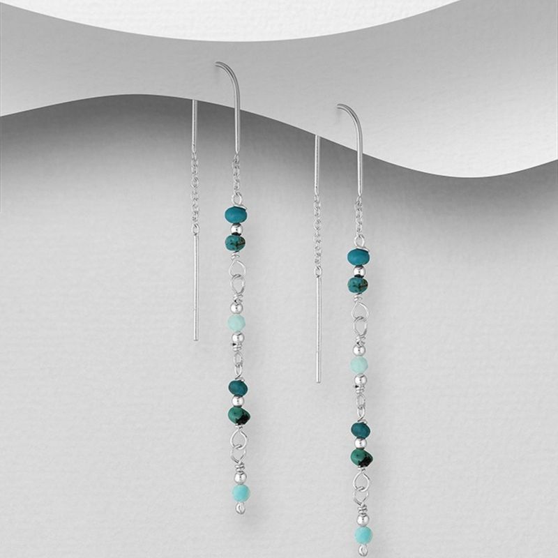 Amazonite/Turq S/S Threaders