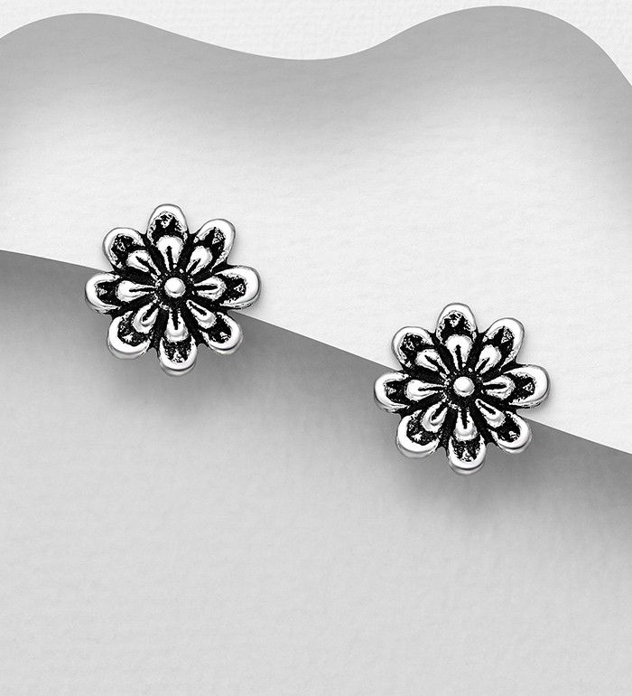 Flower Sterling Silver Posts