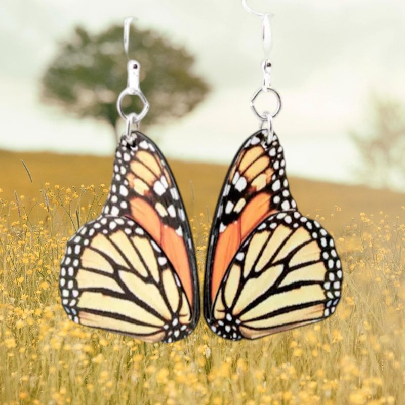 Wood Monarch Earrings