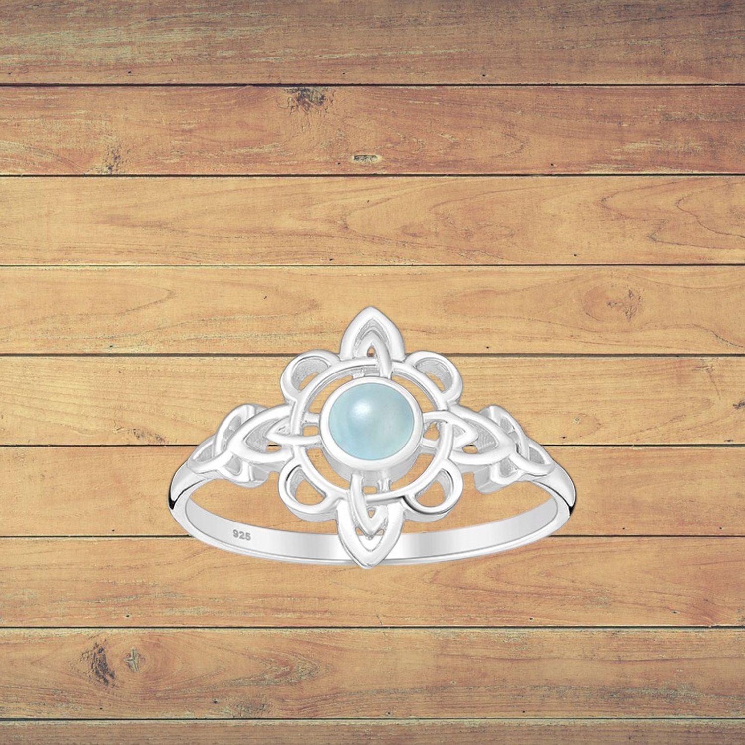 Sterling Chalcedony Flower Ring