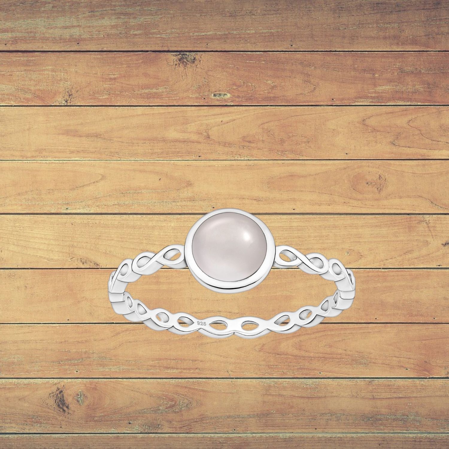 Sterling Rose Quartz Ring