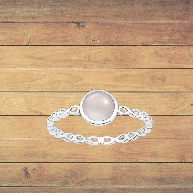 Sterling Rose Quartz Infinity Ring