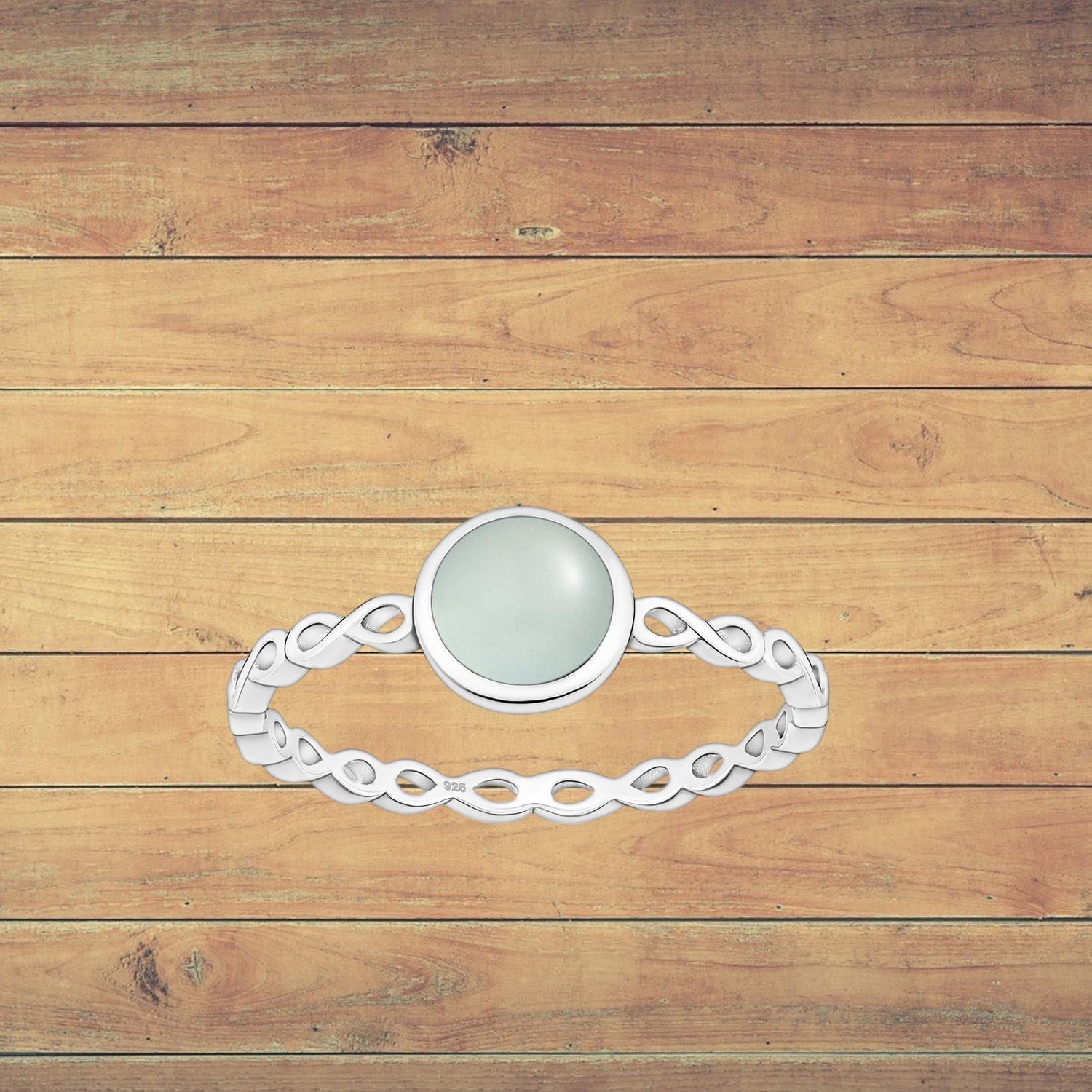 Sterling Chalcedony Infinity Ring