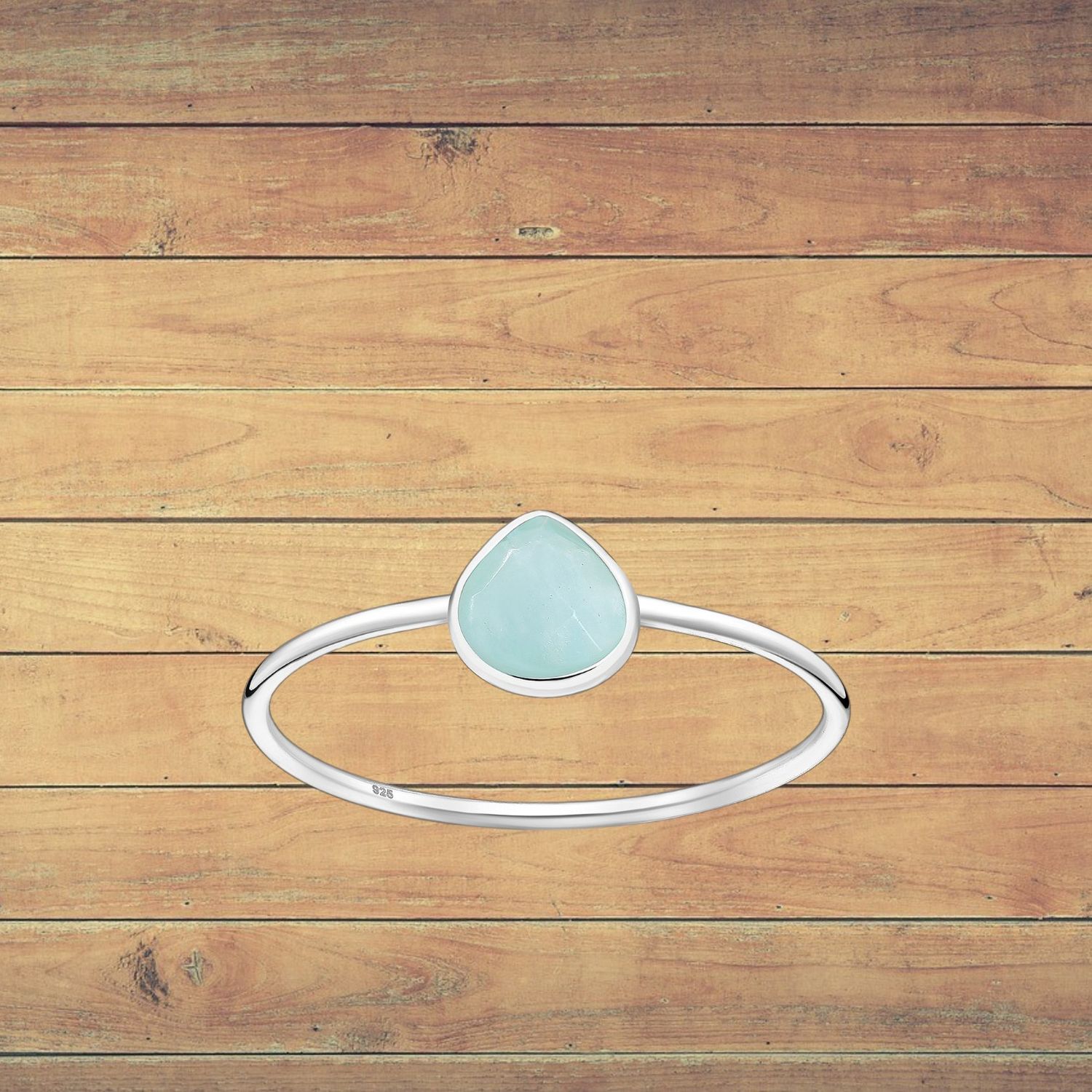 Sterling Amazonite Teardrop Ring