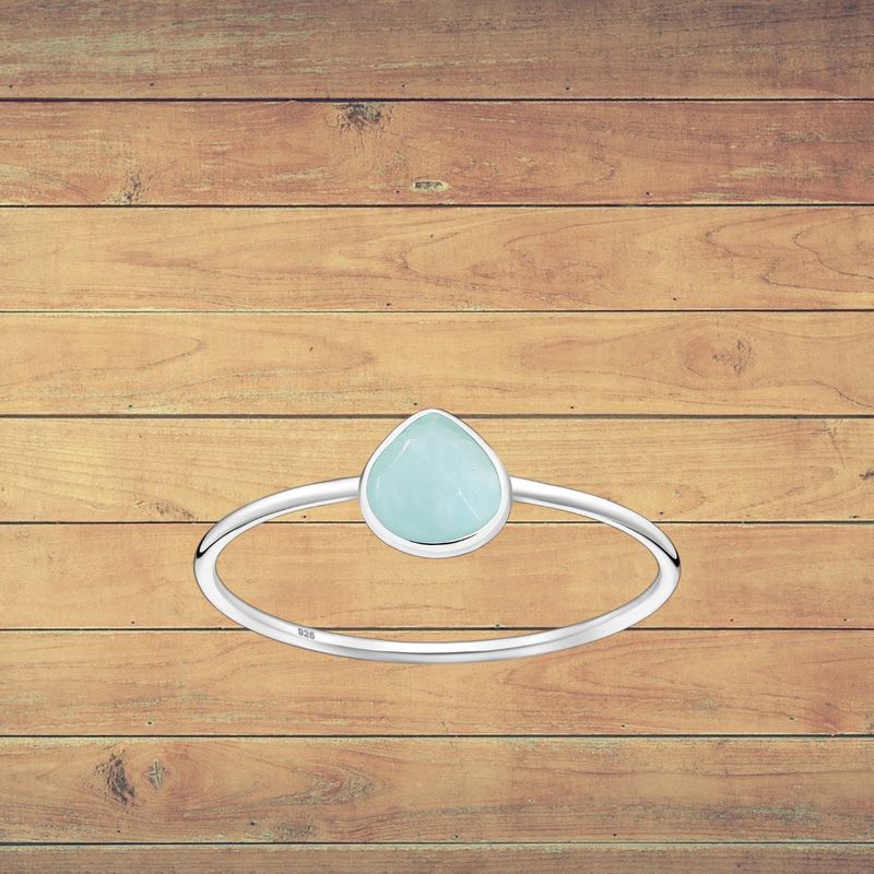 Sterling Amazonite Teardrop Ring