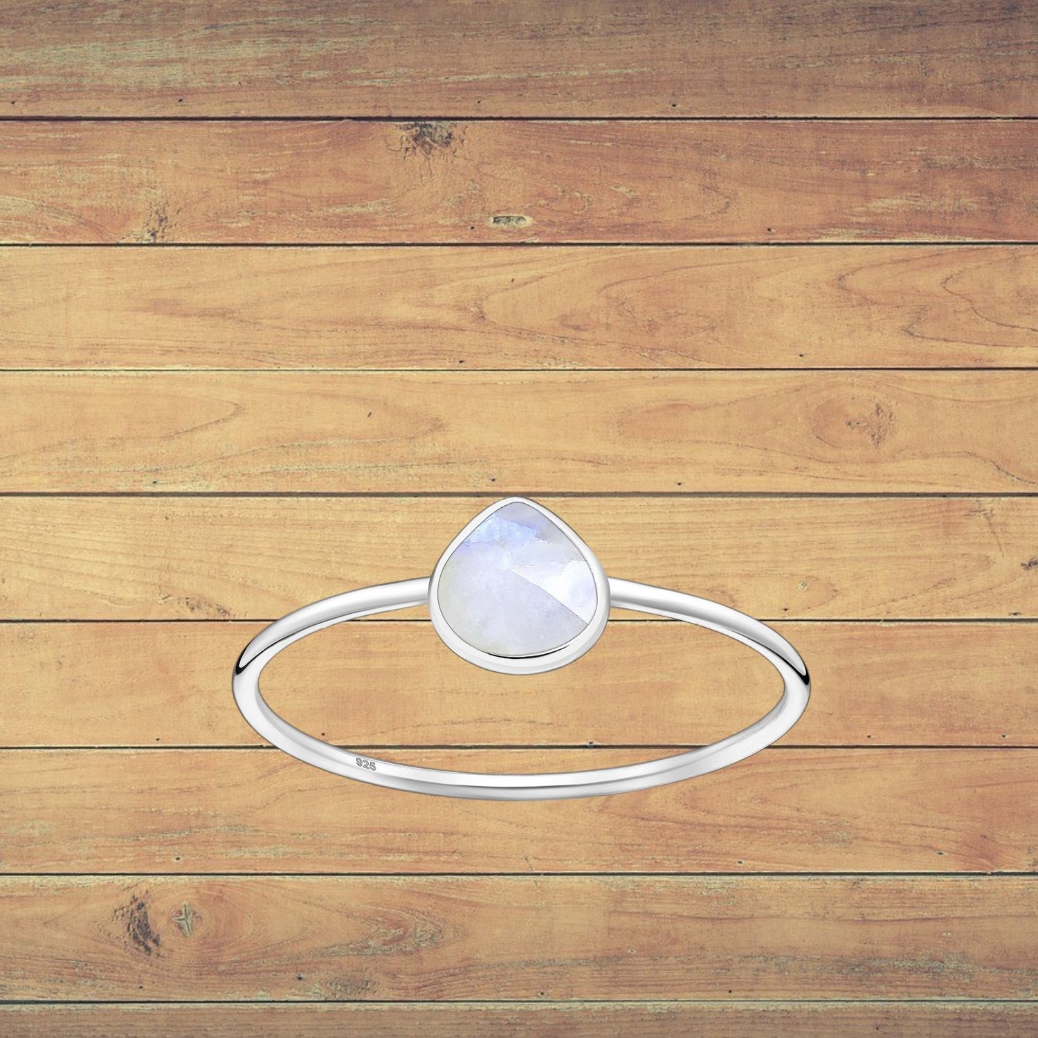 Sterling Moonstone Teardrop Ring