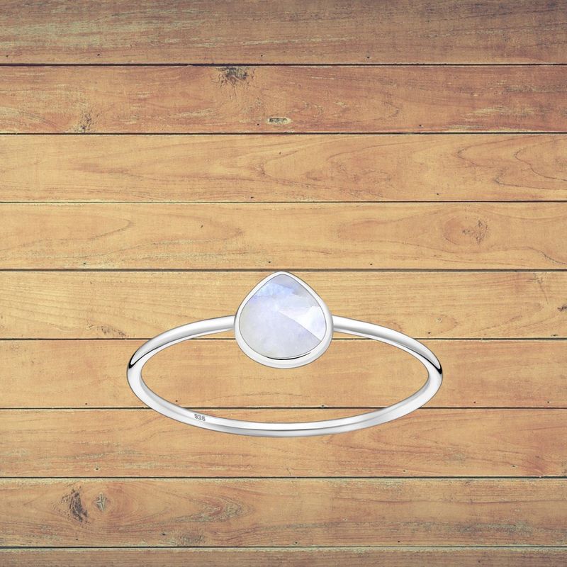 Sterling Moonstone Teardrop Ring