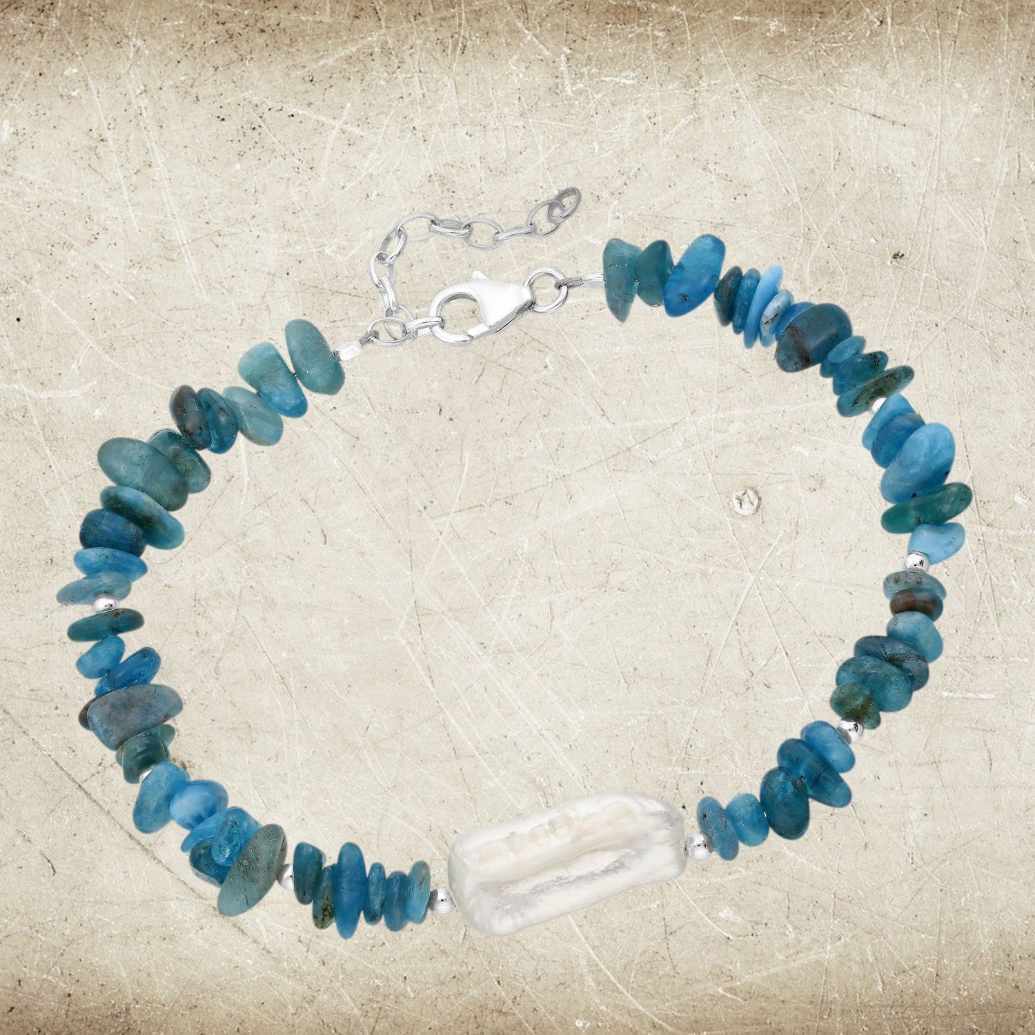 Pearl &amp; Apatite Bracelet