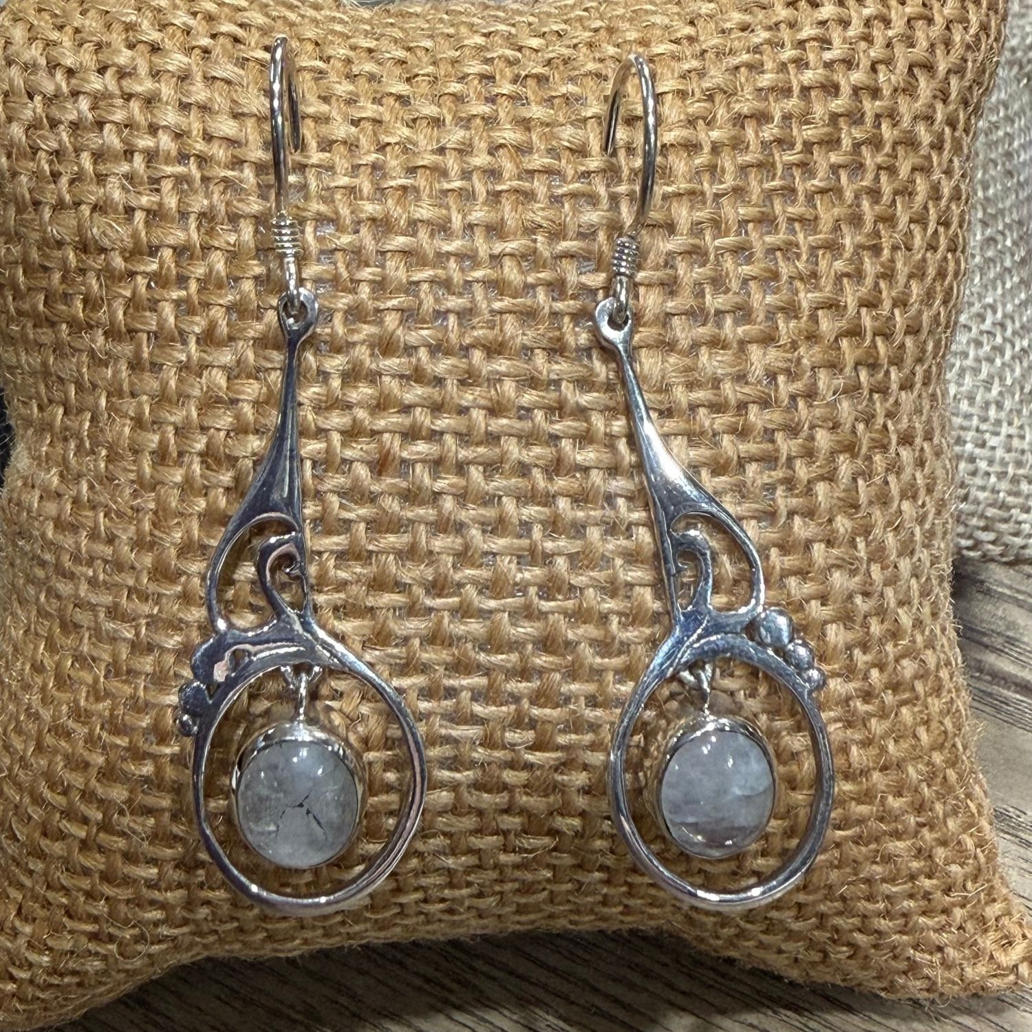 Long Moonstone Drop S/S Earrings