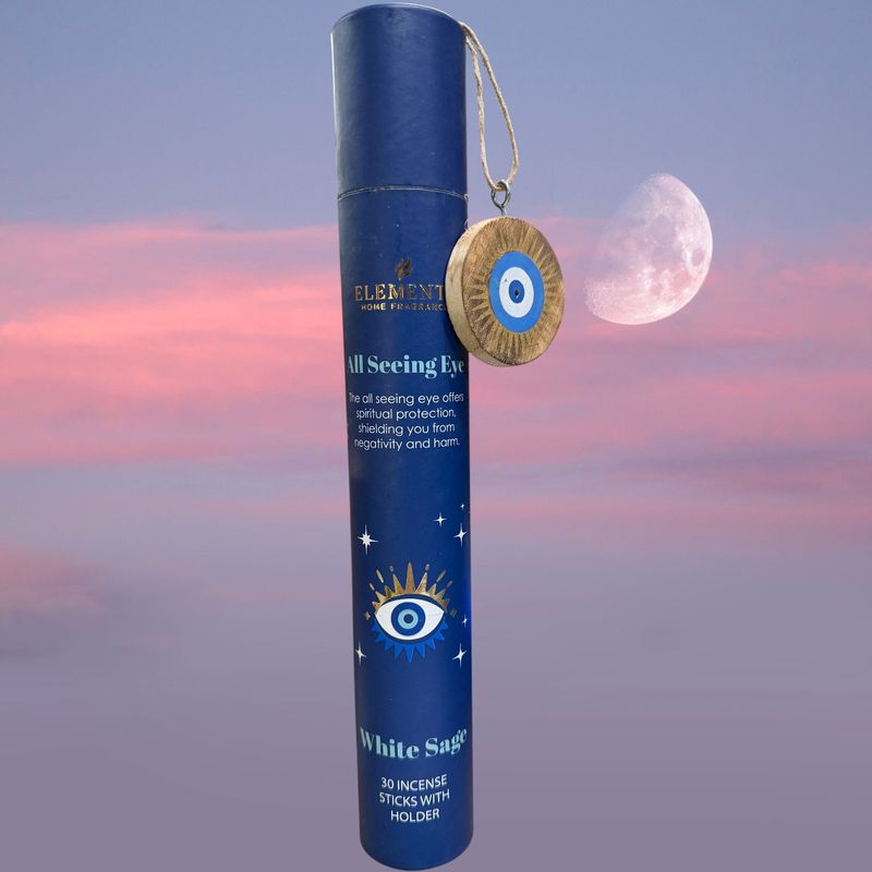 All Seeing Eye White Sage 30 Incense Sticks/Holder
