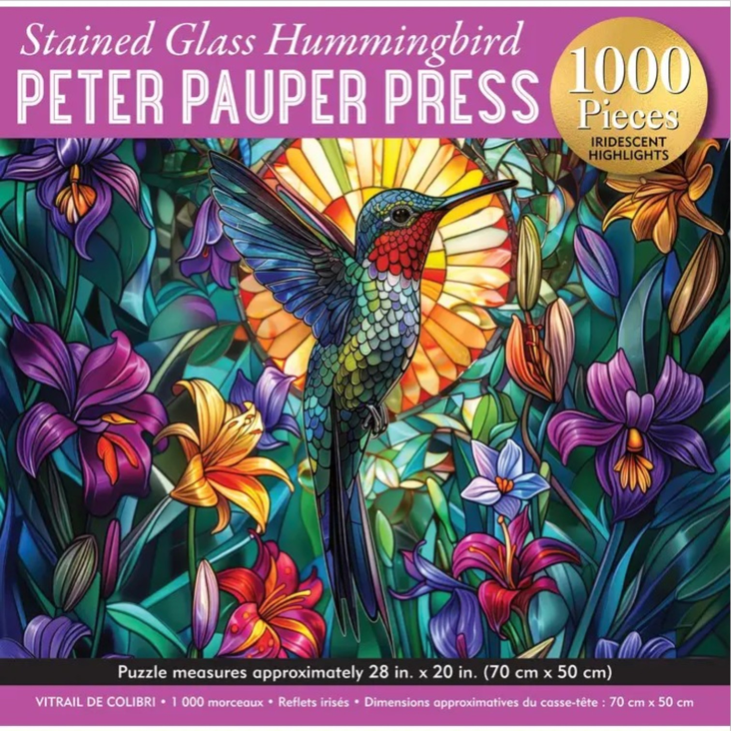 Stained Glass Hummingbird 1000-piece Puzzle