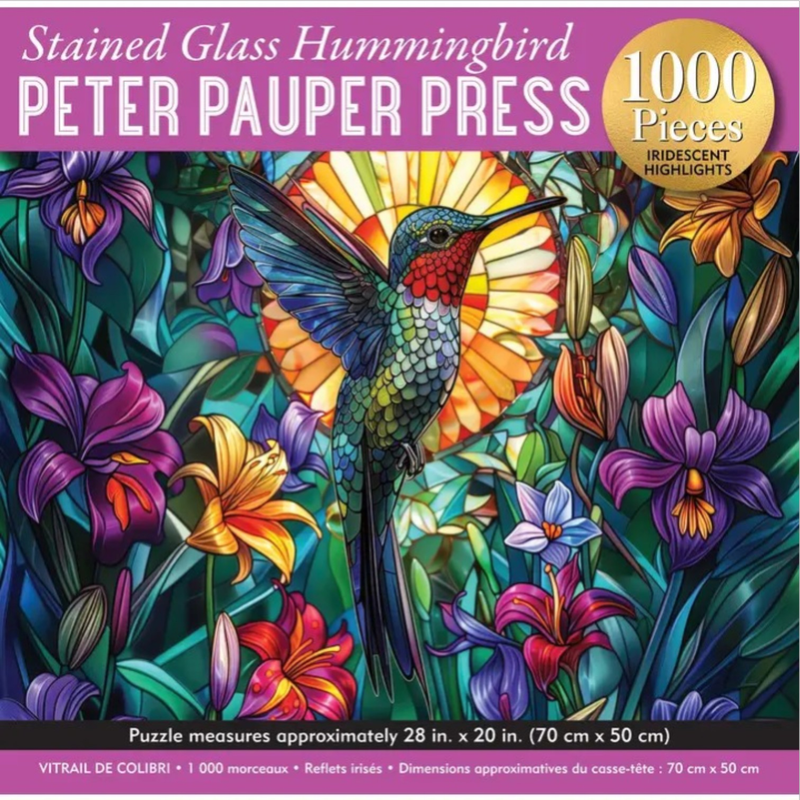 Stained Glass Hummingbird 1000-piece Puzzle