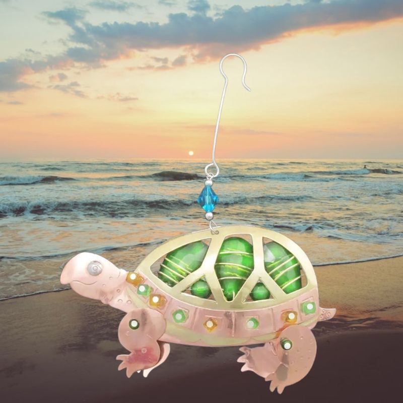 Emerald Tortoise Metal Ornament