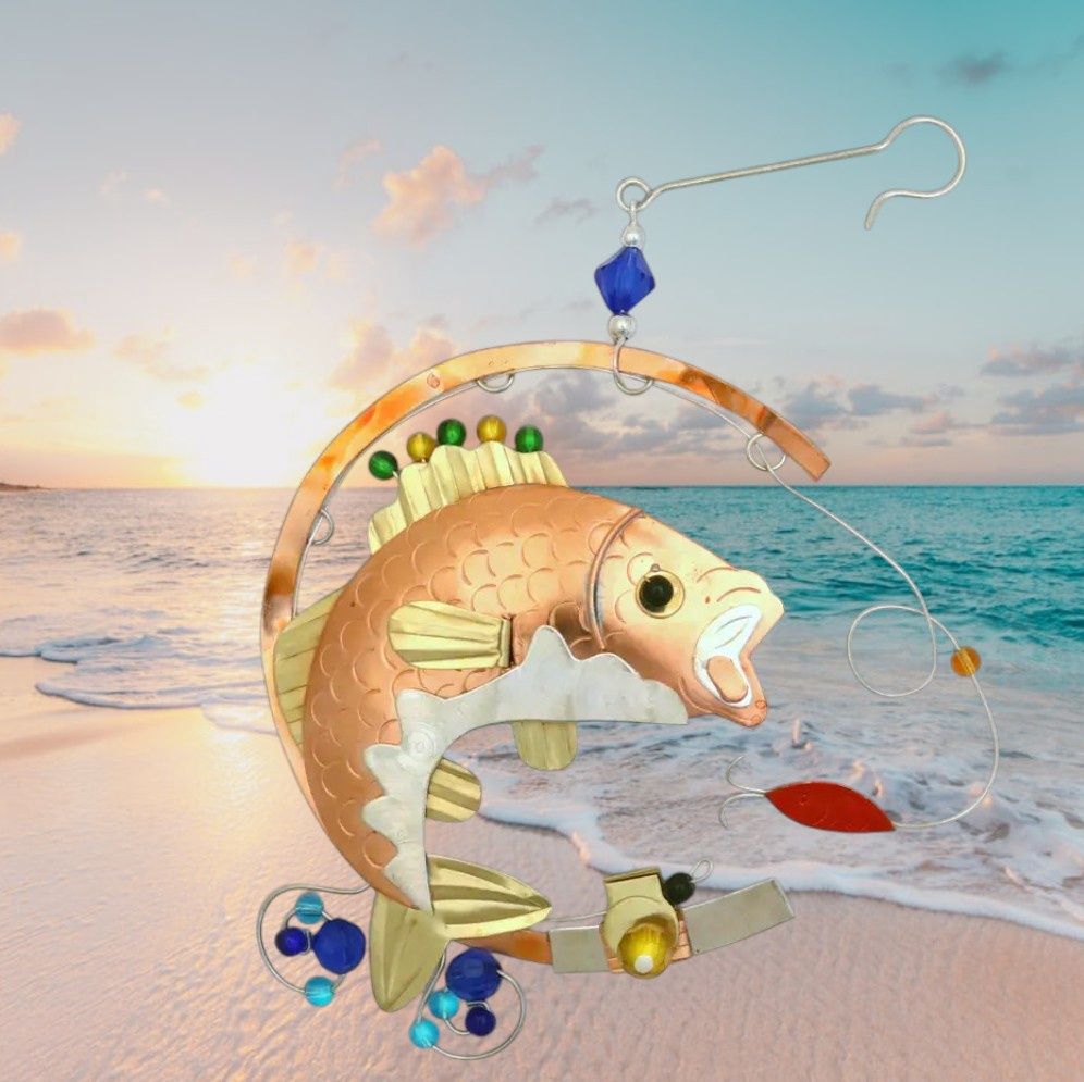 Gone Fishing Metal Ornament