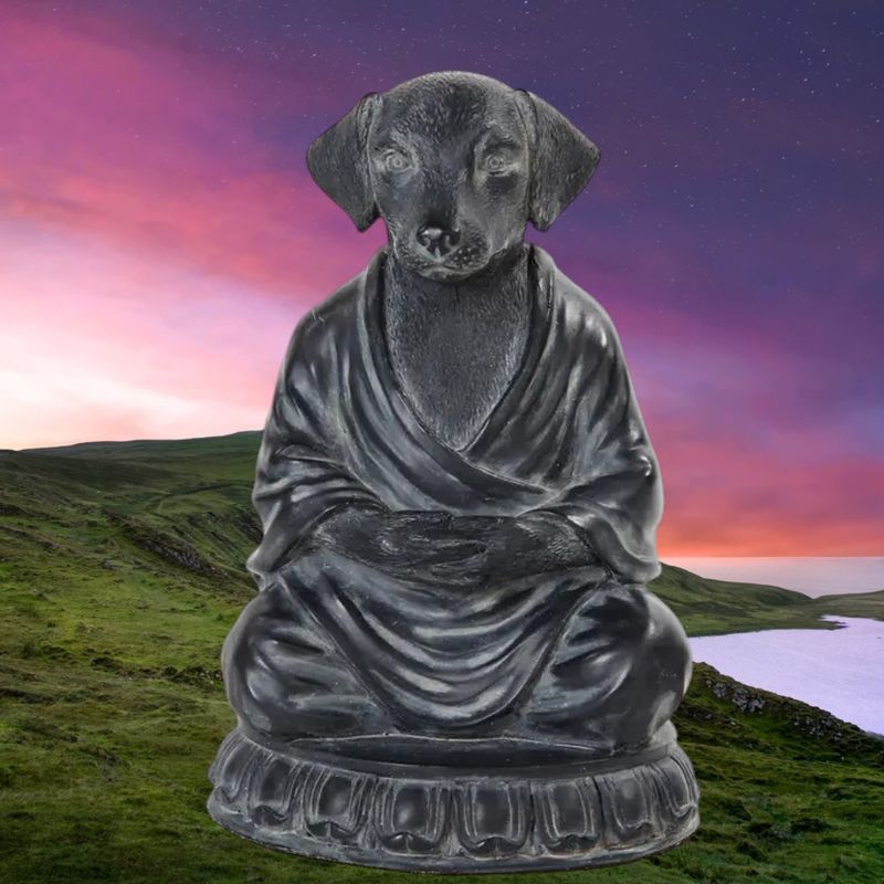 Meditating Dog Statue
