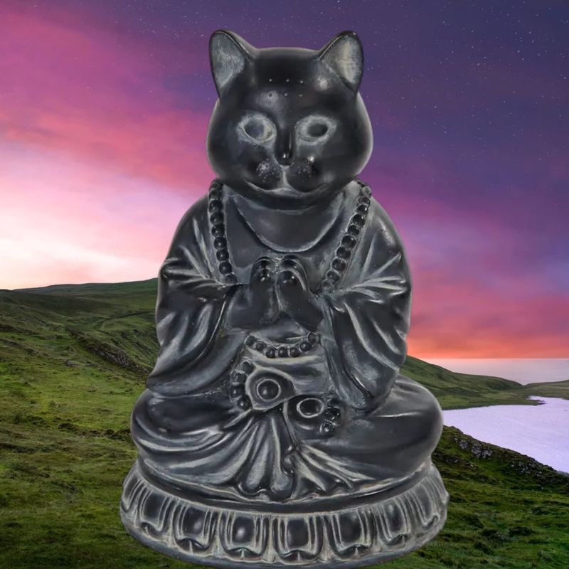 Meditating Cat Statue