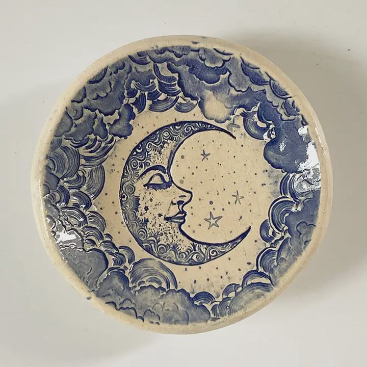 Moon Trinket Pottery Dish