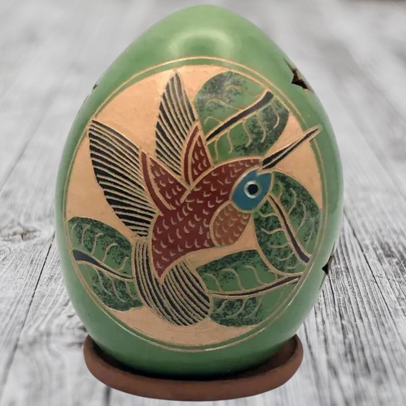 Green Hummingbird Luminary/Stand